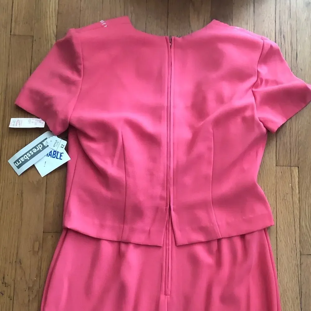 80s Vintage Pink Power Suit Dress - Picture 9 of 12